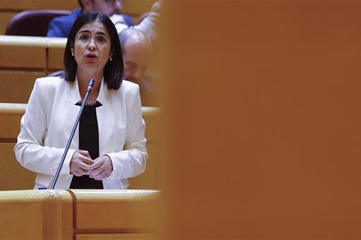 Carolina Darias durante su intervención en el Senado