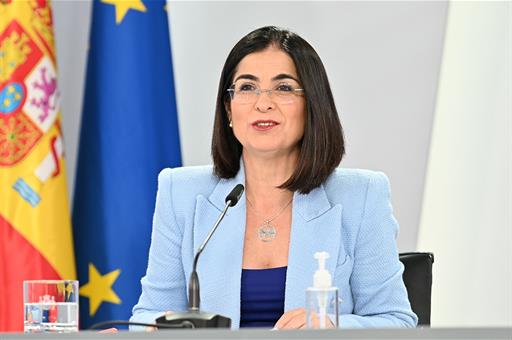 La ministra Carolina Darias durante su intervención en la rueda de prensa