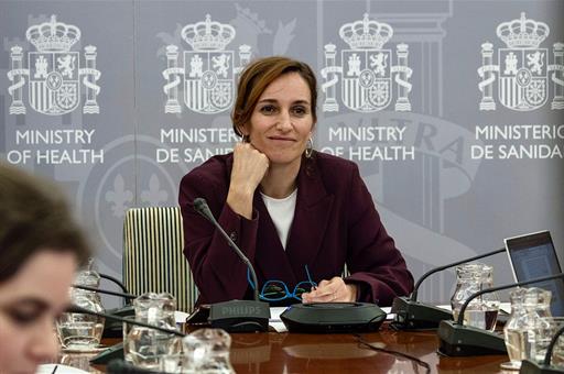 La ministra de Sanidad, Mónica García, durante la reunión del Consejo Interterritorial del Sistema Nacional de Salud.