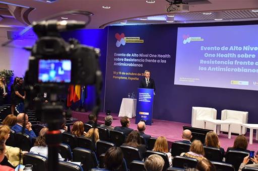 El ministro de Sanidad en funciones, José Miñones, durante su intervención