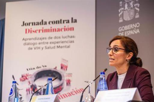 La ministra Mónica García, en la jornada ‘Aprendizajes de dos luchas: diálogo entre experiencias de VIH y Salud Mental’’