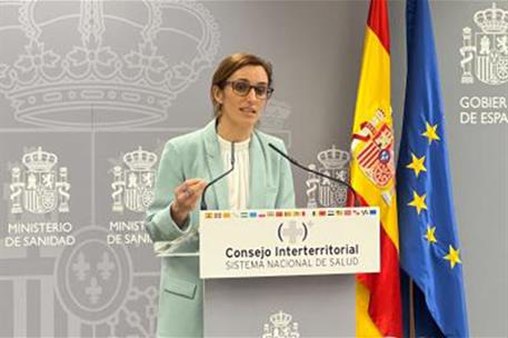 La ministra de Sanidad, Mónica García, tras el Consejo Interterritorial del Sistema Nacional de Salud