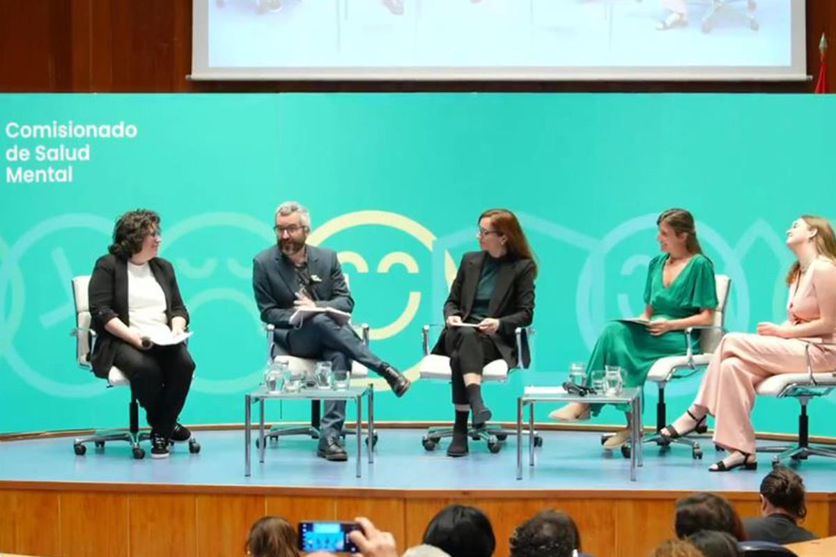 La ministra de Sanidad, Mónica García, en la presentación del Comisionado de Salud Mental.
