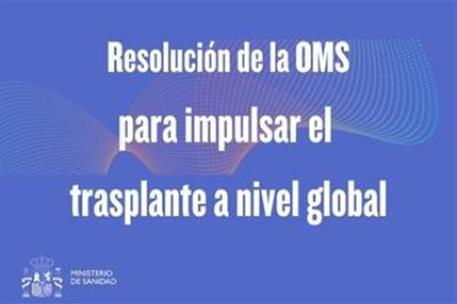 Cartel de la resolución de la OMS para impulsar el trasplante a nivel global.