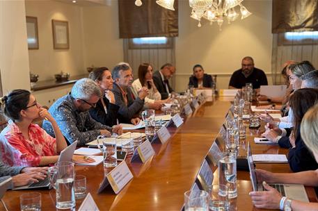 La ministra de Sanidad, Mónica García, durante la reunión