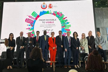 24/05/2025. World Health Organisation approves resolution on rare diseases, sponsored by Spain. The Minister for Health, Mónica García, in a...