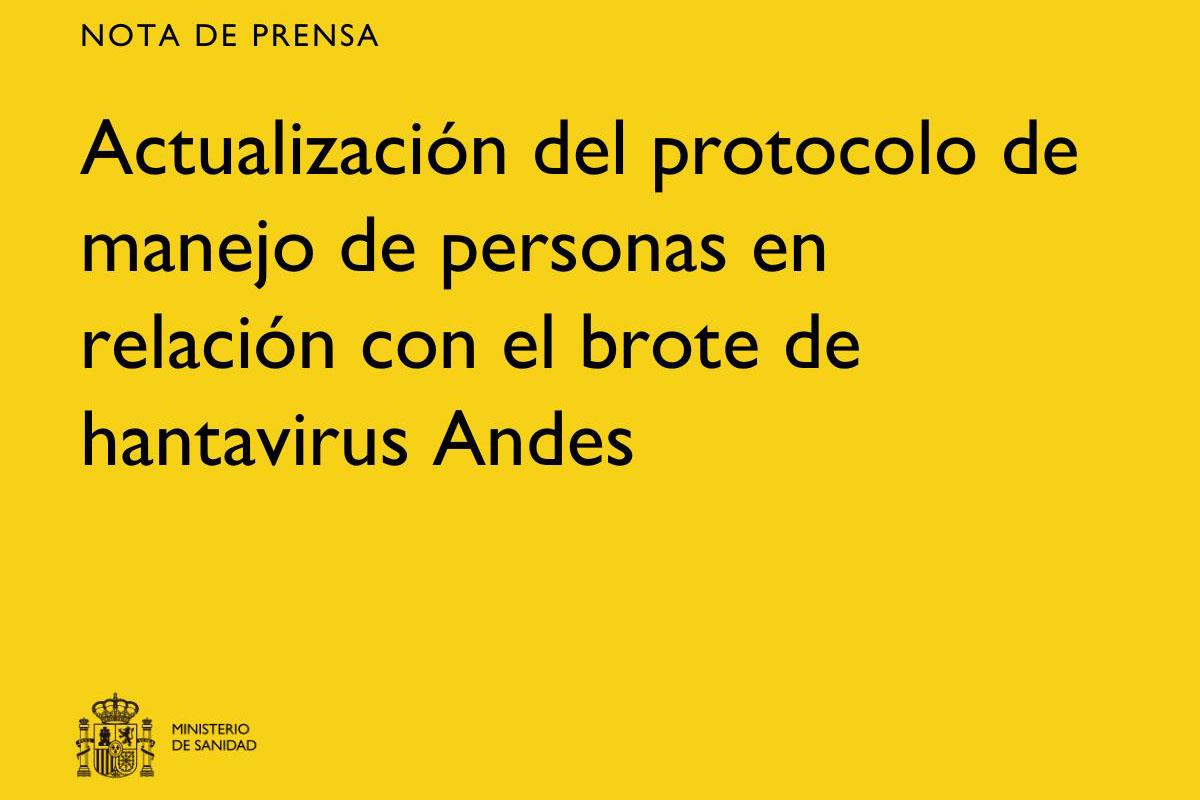 Actualización del protocolo de manejo de personas en relación en el brote de hantavirus Andes