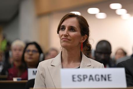 La ministra de Sanidad durante el Plenario de la Asamblea Mundial de la Salud