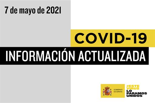 Cartel información actualizada de los datos COVID-19 a 7 de mayo de 2021