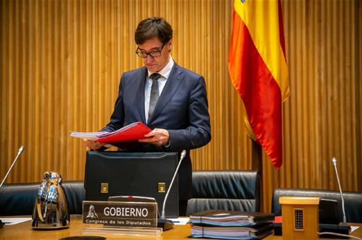 El ministro de Sanidad, Salvador Illa, en su comparecencia en el Congreso de los Diputados