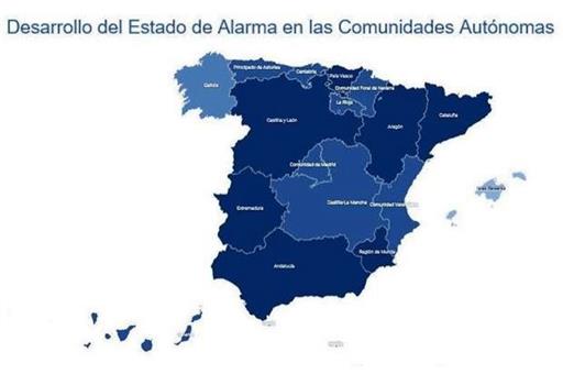 Mapa de comunidades y ciudades autónomas