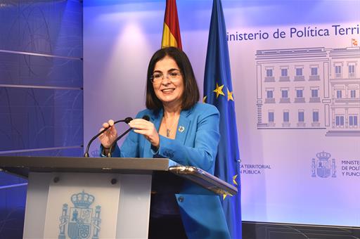 La ministra Carolina Darias durante la presentación de los PGE 2021 de su departamento