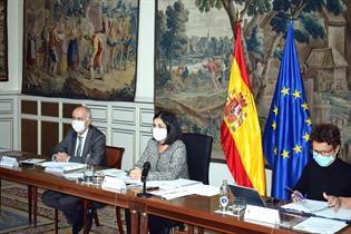 La ministra Carolina Darias, durante la reunión 