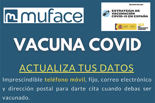 Muface - actualización de datos para la vacunación