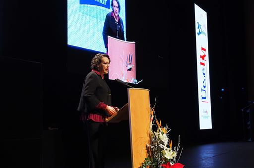 Magdalena Valerio en su intervención durante el acto de celebración del XXIX Día Mundial del Cooperativismo
