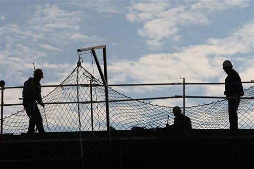 Trabajadores de la construcción durante su jornada laboral