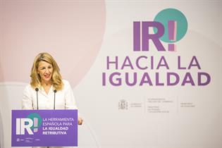 La vicepresidenta tercera y ministra de Trabajo y Economía Social, Yolanda Díaz, en la presentación 