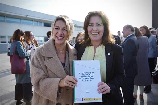 La ministra de Trabajo y Economía Social, Yolanda Díaz, y su homóloga portuguesa, la ministra Ana Mendes Godinho
