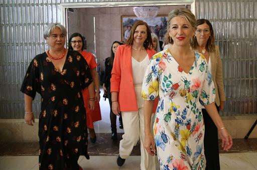 La Vicepresidenta Segunda Del Gobierno Y Ministra De Trabajo Y Economía Social, Yolanda Díaz, A Su Llegada Al Acto.