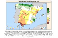 Mapa de carácter de precipitaciones 2019