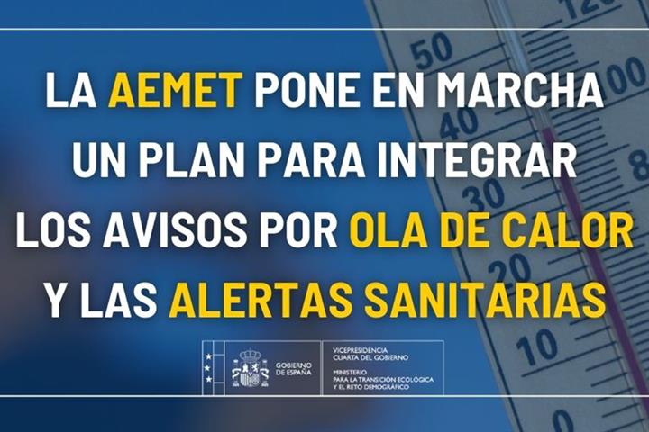 Cartela de la puesta en marcha de un plan para integrar los avisos por ola de calor y las alertas sanitarias