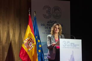 Teresa Ribera durante su intervención