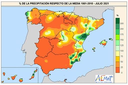 Mapa del balance de incendios forestales