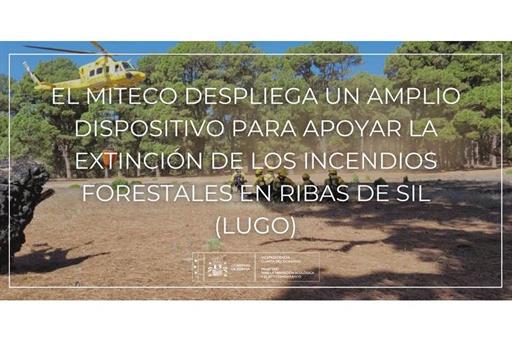 Extinción de los incendios forestales en Ribas de Sil (Lugo)