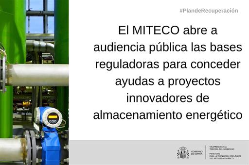 Bases reguladoras para conceder ayudas a proyectos innovadores de almacenamiento energético