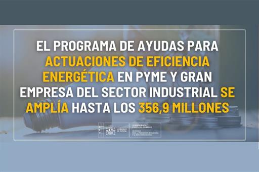 Programa de ayudas para actuaciones de eficiencia energética en PYME y gran empresa del sector industrial