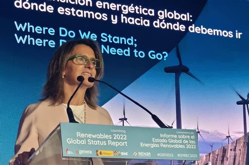 Teresa Ribera durante su intervención en el acto