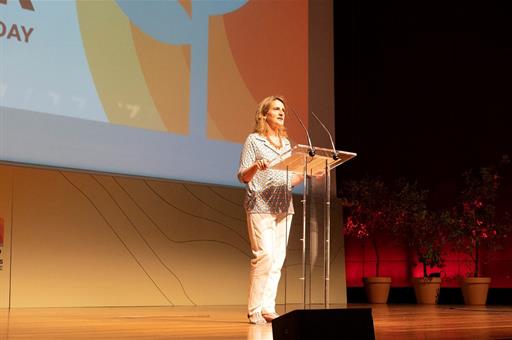 La vicepresidenta del Gobierno Teresa Ribera durante su intervención