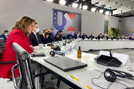 La vicepresidenta Teresa Ribera en la reunión informal de ministros de Medio Ambiente y Energía de la UE