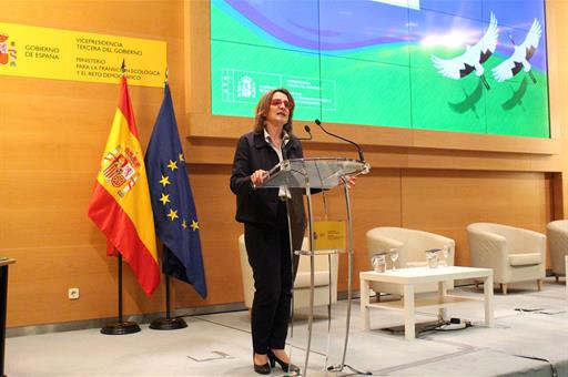 Teresa Ribera durante su intervención