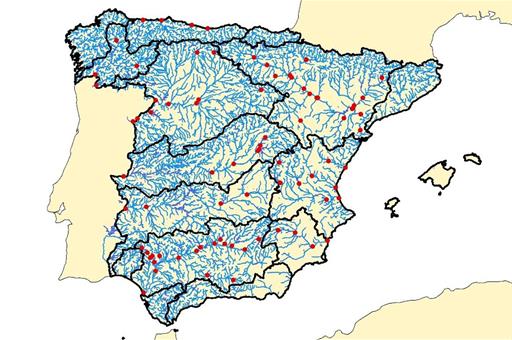 Red de puntos de predicción hidrológica en las cuencas intercomunitarias