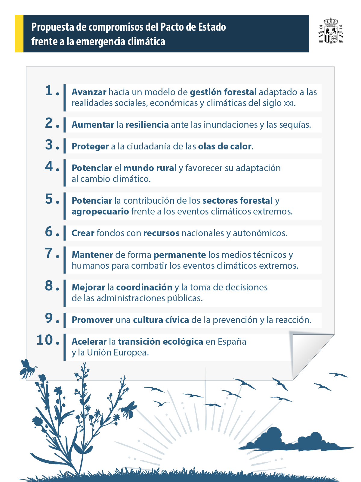 Propuesta de compromisos del Pacto de Estado frente a la emergencia clim&aacute;tica