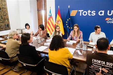 La vicepresidenta tercera, Sara Aagesen, y la ministra de Ciencia y Universidades, Diana Morant, durante la reunión