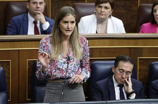 La vicepresidenta y ministra para la Transición Ecológica y el Reto Demográfico, Sara Aagesen, durante la sesión de control