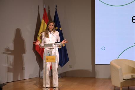 Sara Aagesen durante la inauguración de la Sesión de Escucha y Participación Energías Renovables y Territorio.