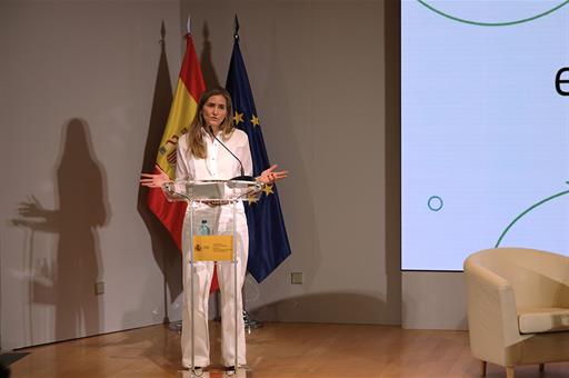Sara Aagesen durante la inauguración de la Sesión de Escucha y Participación Energías Renovables y Territorio.