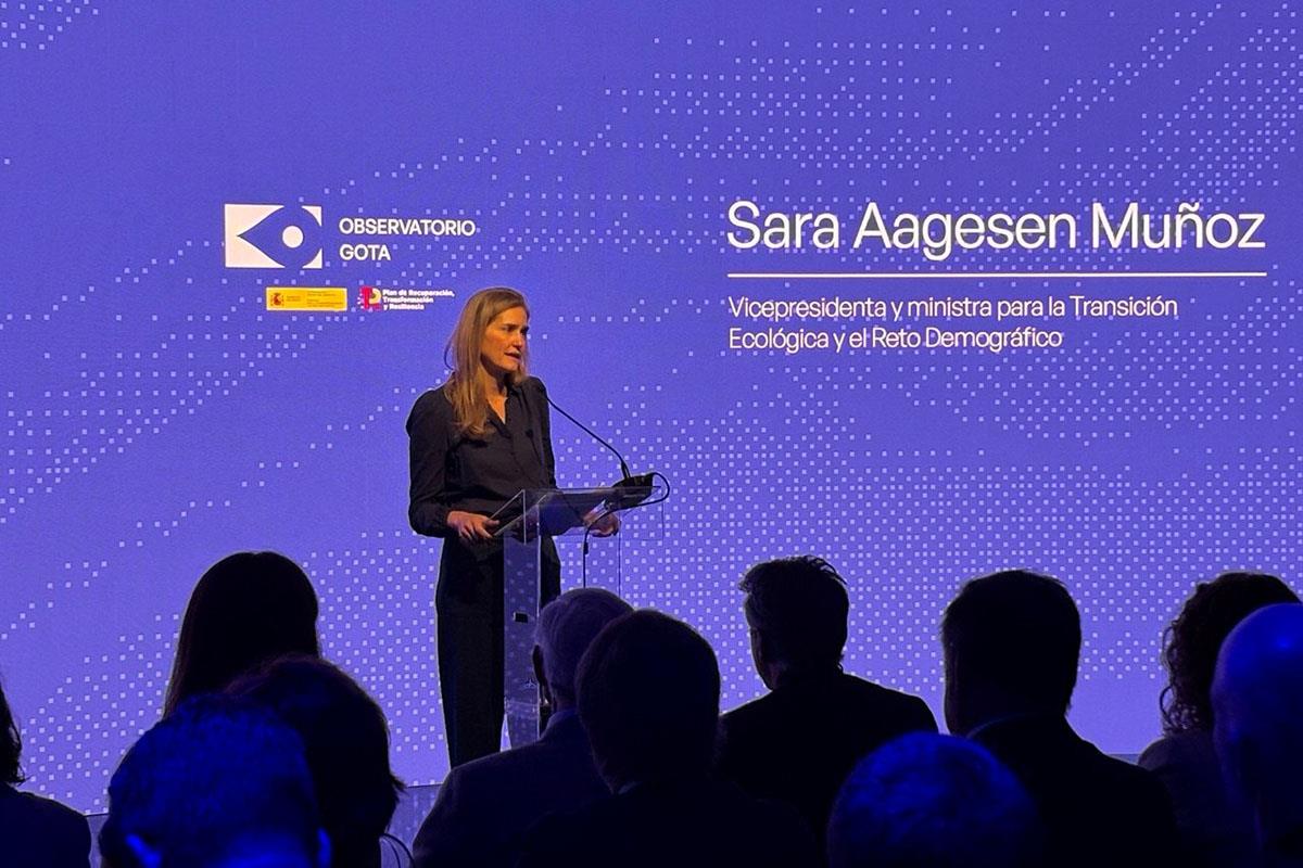 Sara Aagesen durante la presentación del Observatorio GOTA