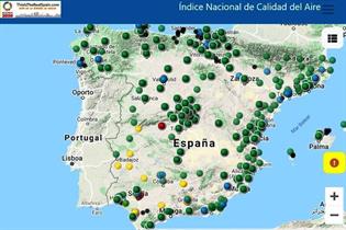 Mapa de España sobre calidad del aire (a fecha 7/9/2020)