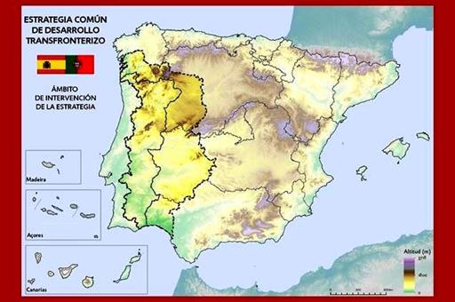 27/08/2020. Estrategia Común de Desarrollo Transfronterizo España-Portugal (mapa del ámbito de intervención)