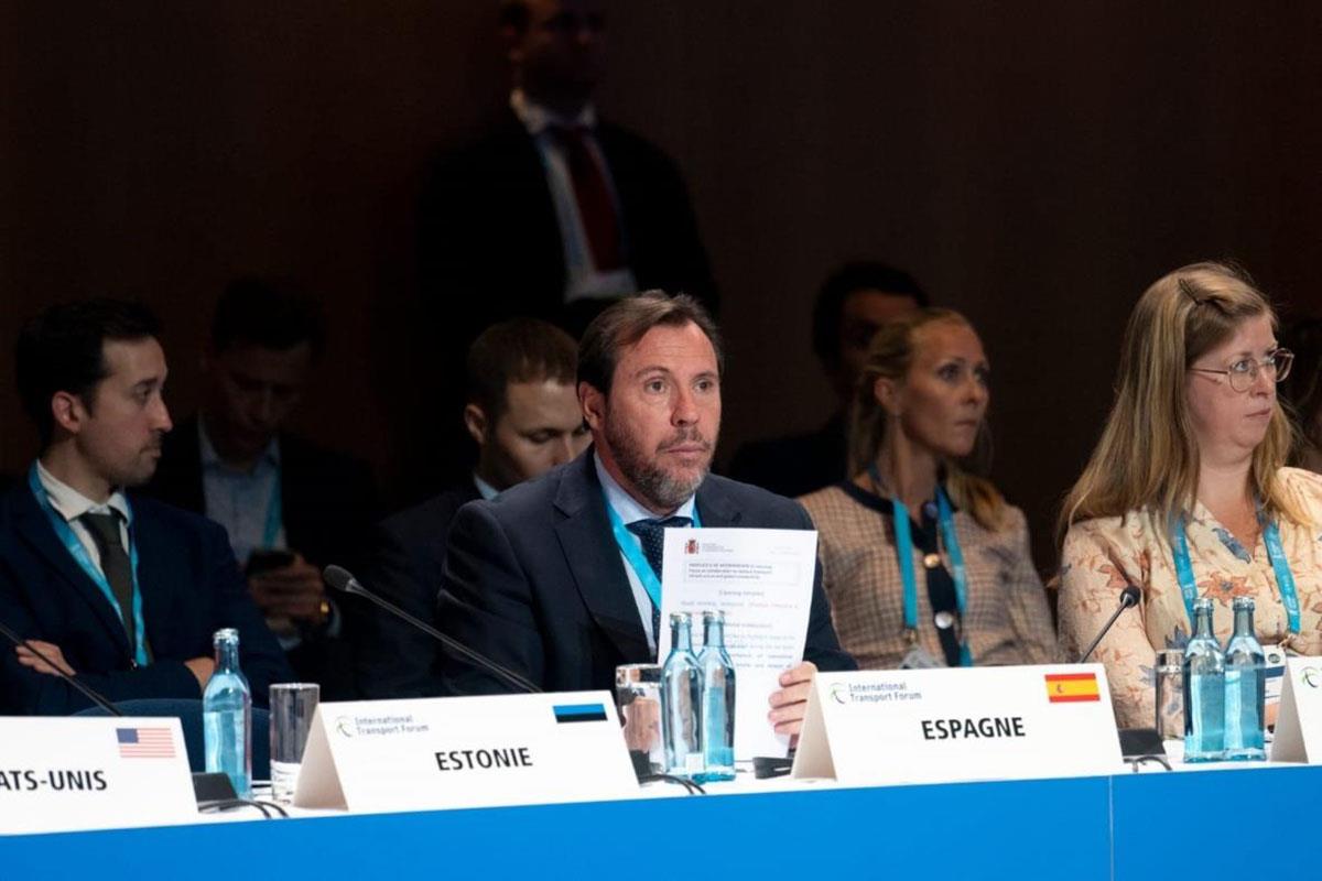 Óscar Puente durante su participación en el Consejo de Ministros de Foro Internacional de Transporte 