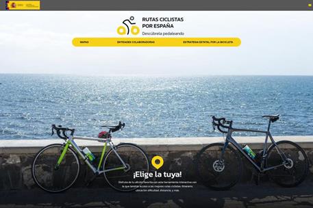 Página de inicio del portal web Rutas ciclistas por España