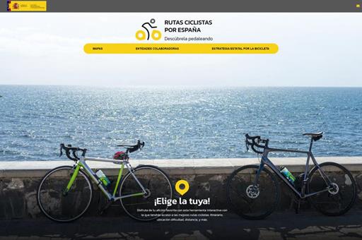 Página de inicio del portal web Rutas ciclistas por España