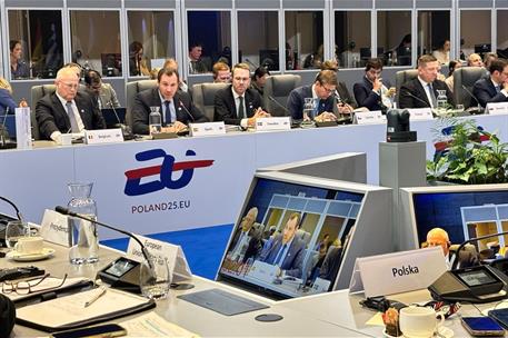 18/03/2025. Informal Council of European Union Transport Ministers. The Minister for Transport and Sustainable Mobility, Óscar Puente, speak...