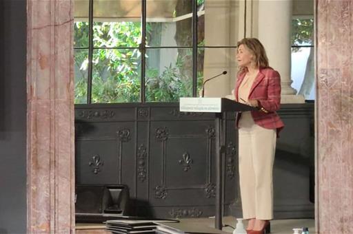 La ministra Raquel Sánchez durante su intervención, destaca la labor de Alberto Campo Baeza, Premio Nacional de Arquitectura 