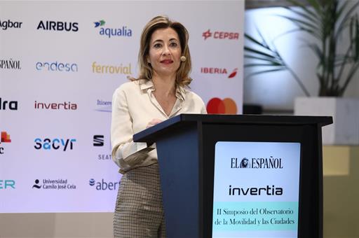 La ministra Raquel Sánchez, en el ​II Simposio del Observatorio de la Movilidad y las Ciudades de El Español