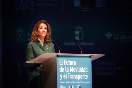 La ministra Raquel Sánchez, en el Diálogo sobre el Futuro de la movilidad y transporte en Albacete